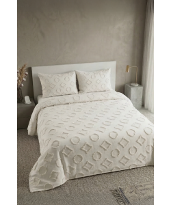 ALARA PİKE Alara 3 Parça Çift Kişilik Yatak Örtüsü - Krem (240x250)