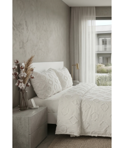 ALARA PİKE Alara 3 Parça Çift Kişilik Yatak Örtüsü - Krem (240x250)