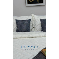 LUSSO Iskandinav Çift Kişilik Yatak Örtüsü 240 X 250 Cm Ve 2 Adet Yastık Ekru