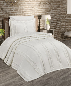 ALARA PİKE Krem Tek Kişilik Yatak Örtüsü