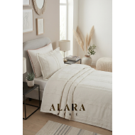 ALARA PİKE Krem Tek Kişilik Yatak Örtüsü (180 x 240)