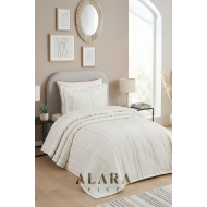ALARA PİKE Krem Tek Kişilik Yatak Örtüsü (180 x 240)