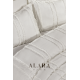 ALARA PİKE 3 Parça Krem Çift Kişilik Yatak Örtüsü